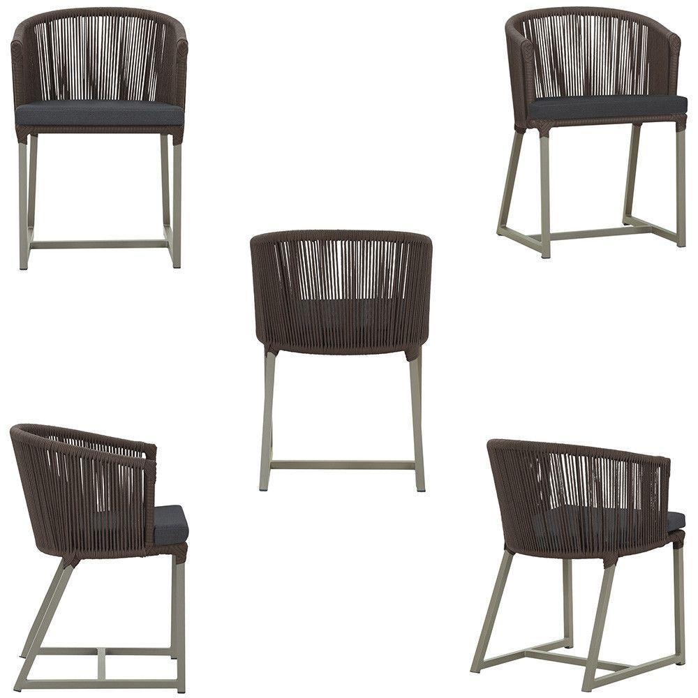 Mesa E 6 Cadeiras De Jantar Noronha Fendi E11 Trama Original Marrom - 5