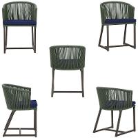 Mesa E 6 Cadeiras Jantar Noronha Marrom E10 Trama Original Verde - 5