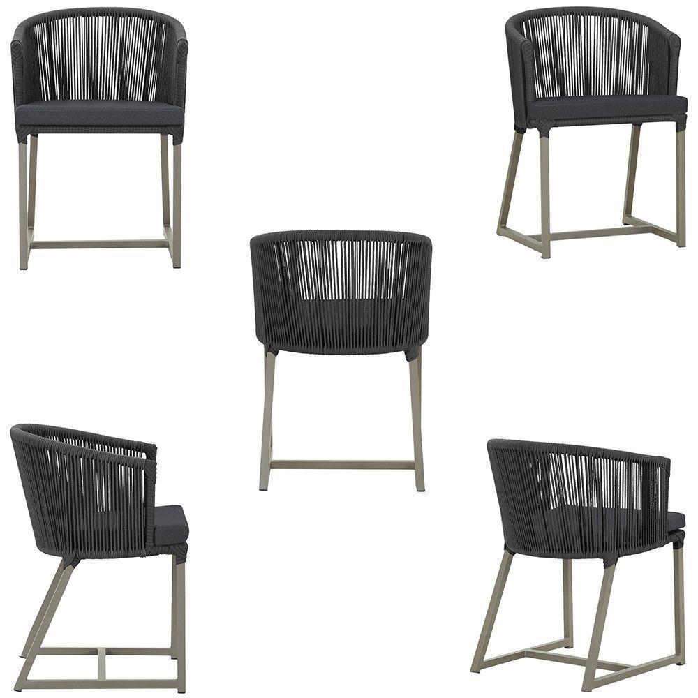 Mesa E 6 Cadeiras De Jantar Noronha Fendi E11 Trama Original Preto - 5