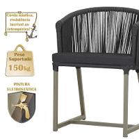 Mesa E 6 Cadeiras De Jantar Noronha Fendi E11 Trama Original Preto