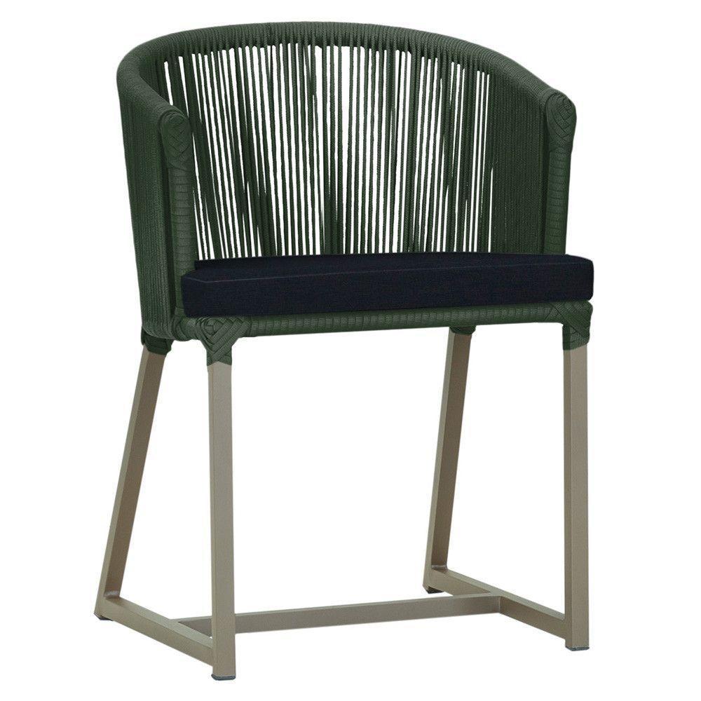 Cadeira De Jantar Noronha Alumínio Fendi E12 Trama Original Verde - 1