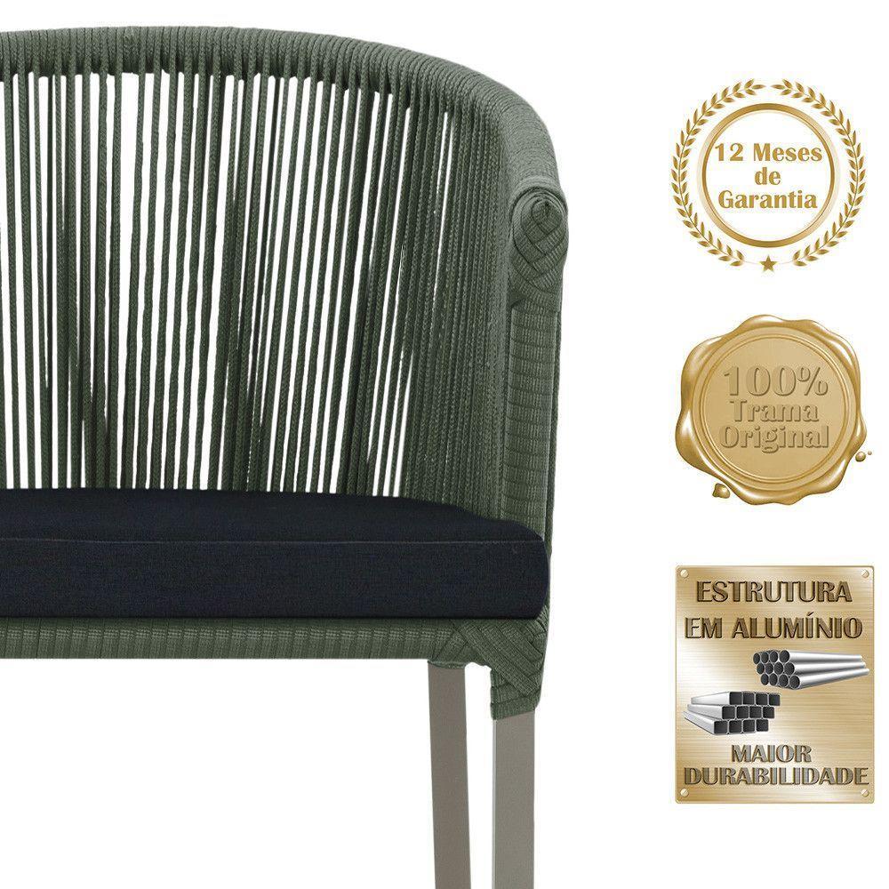 Cadeira De Jantar Noronha Alumínio Fendi E12 Trama Original Verde - 3