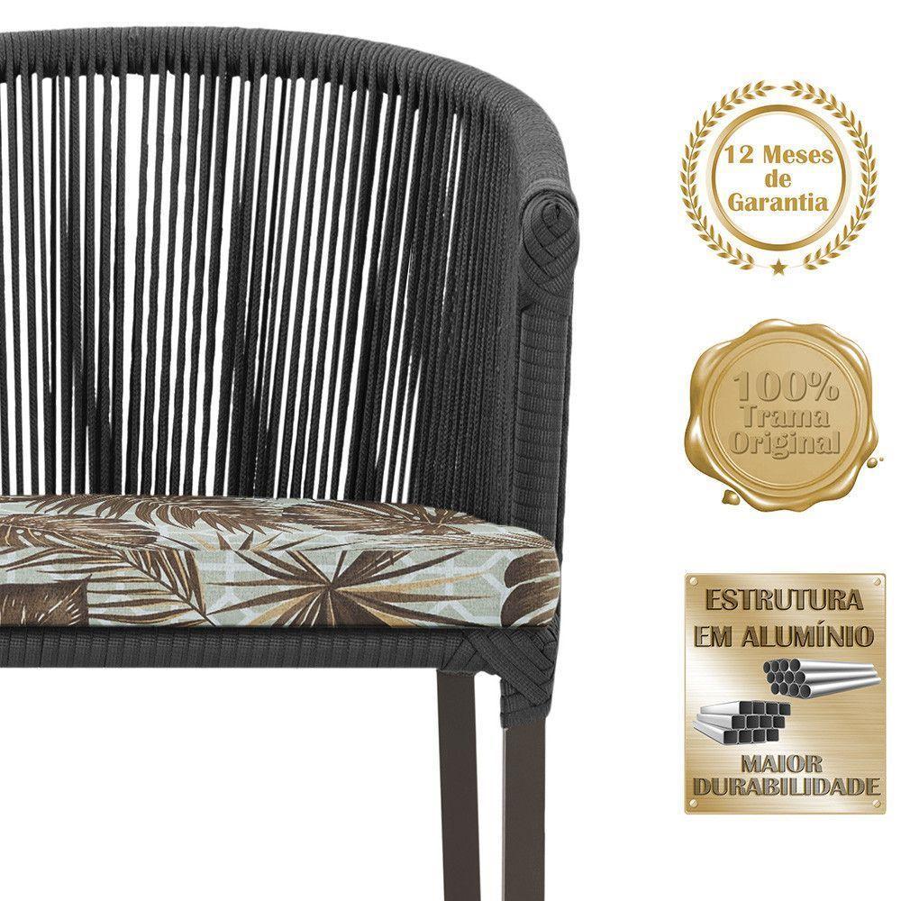 Mesa E 6 Cadeiras E Noronha Marrom E6 Trama Original Preto - 4