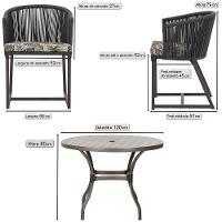 Mesa E 6 Cadeiras E Noronha Marrom E6 Trama Original Preto - 3