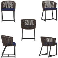 Cadeira De Jantar Noronha Alumínio Preta E10 Trama Original Marrom - 6