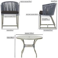 Mesa E 6 Cadeiras De Jantar Noronha Fendi E9 Trama Original Prata - 2