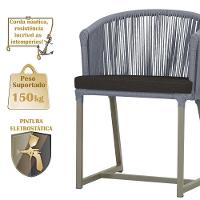 Mesa E 6 Cadeiras De Jantar Noronha Fendi E9 Trama Original Prata