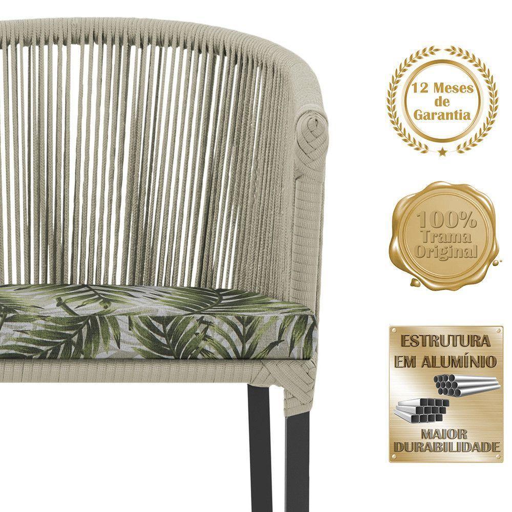 Cadeira De Jantar Noronha Alumínio Preta E5 Trama Original Rami - 3