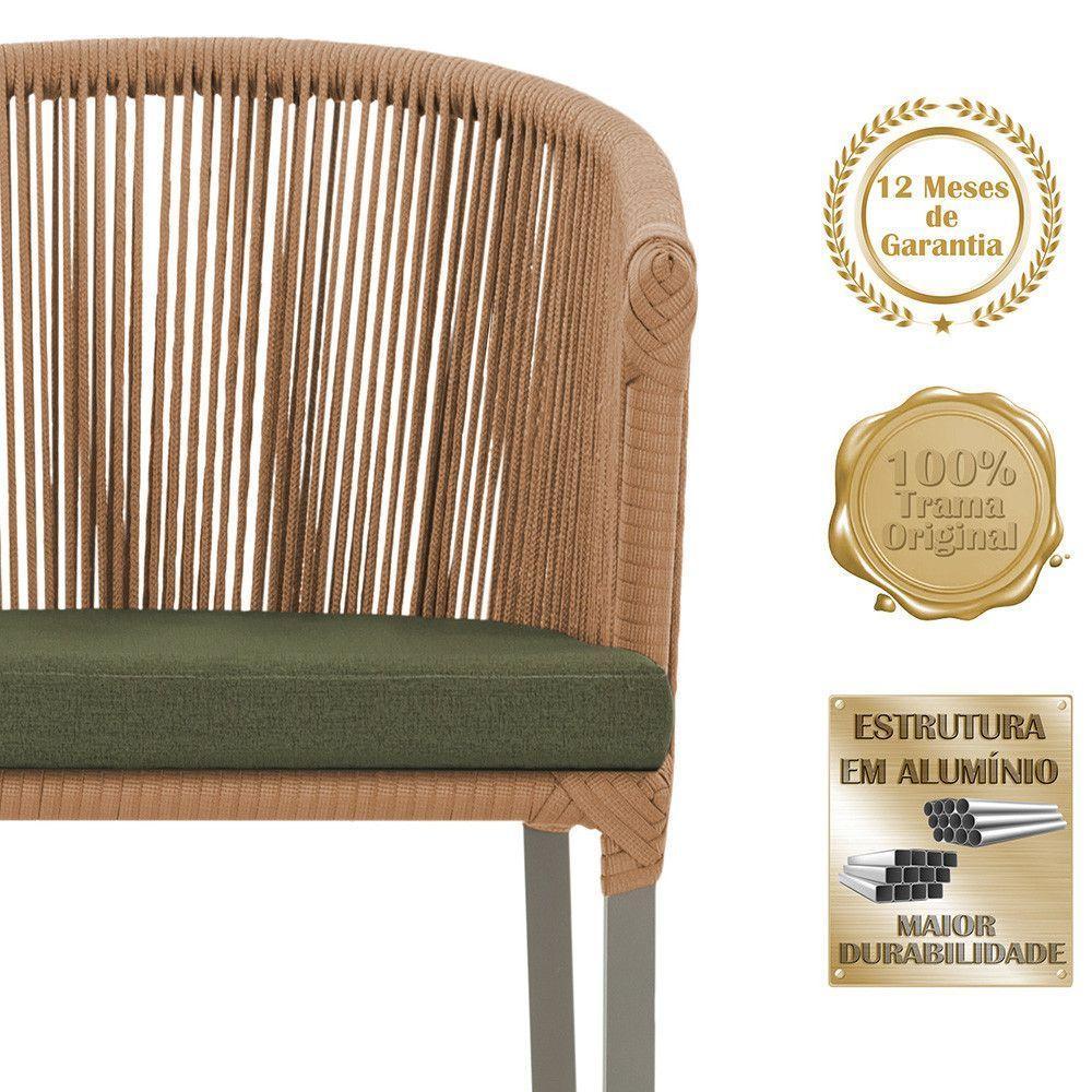 Cadeira De Jantar Noronha Alumínio Fendi E13 Trama Original Terra Cota - 3