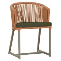 Cadeira De Jantar Noronha Alumínio Fendi E13 Trama Original Terra Cota - 1