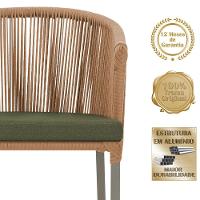 Cadeira De Jantar Noronha Alumínio Fendi E13 Trama Original Terra Cota - 3