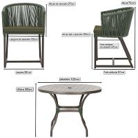 Mesa E 6 Cadeiras Jantar Noronha Marrom E13 Trama Original Verde - 5