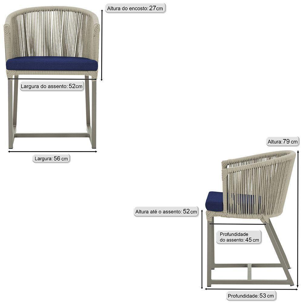 Cadeira De Jantar Noronha Alumínio Fendi E10 Trama Original Rami - 2