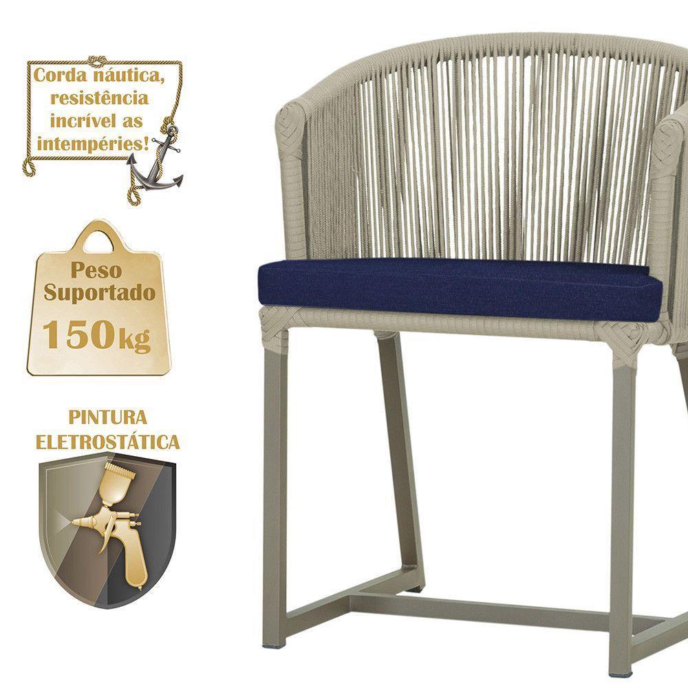 Cadeira De Jantar Noronha Alumínio Fendi E10 Trama Original Rami - 4