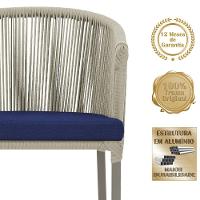 Cadeira De Jantar Noronha Alumínio Fendi E10 Trama Original Rami - 3