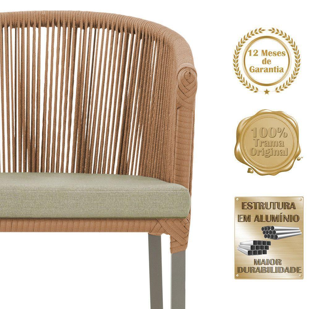 Mesa E 6 Cadeiras De Jantar Noronha Fendi E7 Trama Original Terra Cota - 3