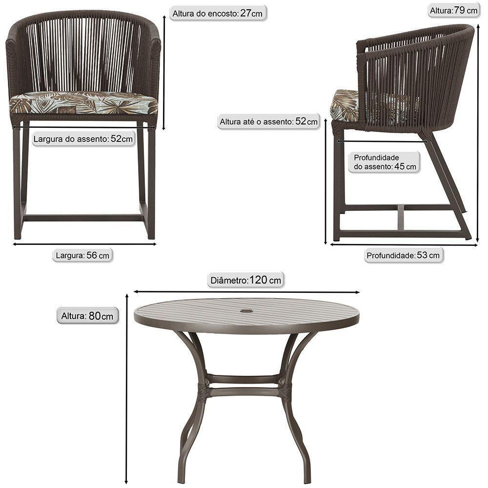 Mesa E 6 Cadeiras E Noronha Marrom E6 Trama Original Marrom - 2