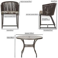 Mesa E 6 Cadeiras E Noronha Marrom E6 Trama Original Marrom - 2