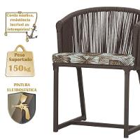 Mesa E 6 Cadeiras E Noronha Marrom E6 Trama Original Marrom