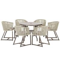 Mesa E 6 Cadeiras E Noronha Marrom E6 Trama Original Rami - 1