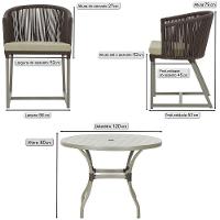 Mesa E 6 Cadeiras De Jantar Noronha Fendi E7 Trama Original Marrom - 2