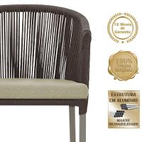 Mesa E 6 Cadeiras De Jantar Noronha Fendi E7 Trama Original Marrom - 3