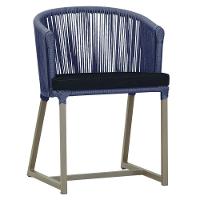 Cadeira De Jantar Noronha Alumínio Fendi E12 Trama Original Azul - 1