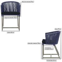 Cadeira De Jantar Noronha Alumínio Fendi E12 Trama Original Azul - 2