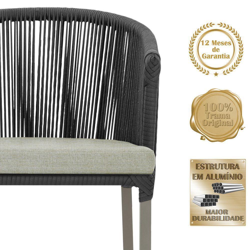 Cadeira De Jantar Noronha Alumínio Fendi E3 Trama Original Preto - 3