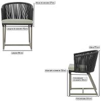 Cadeira De Jantar Noronha Alumínio Fendi E3 Trama Original Preto - 2