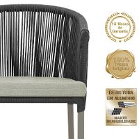 Cadeira De Jantar Noronha Alumínio Fendi E3 Trama Original Preto - 3