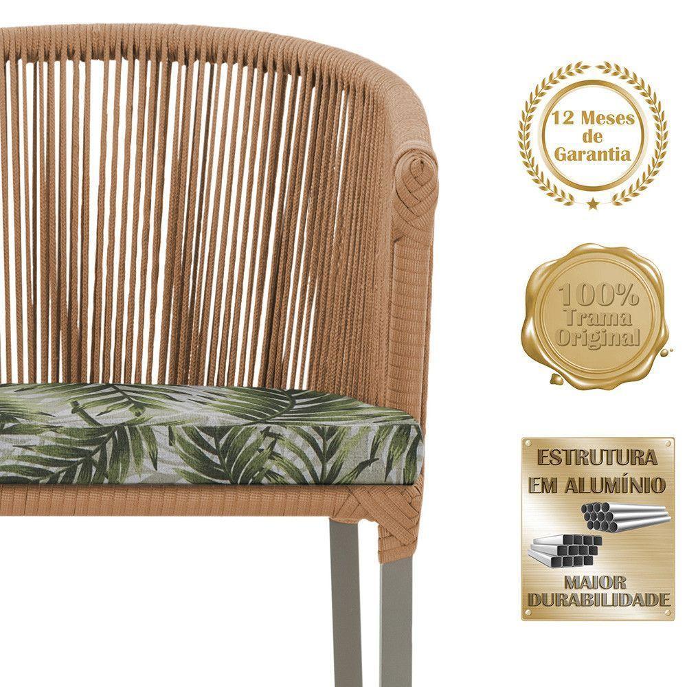 Mesa E 6 Cadeiras De Jantar Noronha Fendi E5 Trama Original Terra Cota - 3