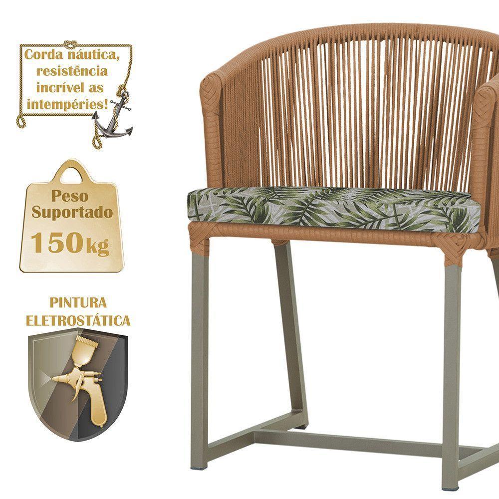 Mesa E 6 Cadeiras De Jantar Noronha Fendi E5 Trama Original Terra Cota - 4