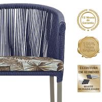 Mesa E 6 Cadeiras De Jantar Noronha Fendi E6 Trama Original Azul - 3