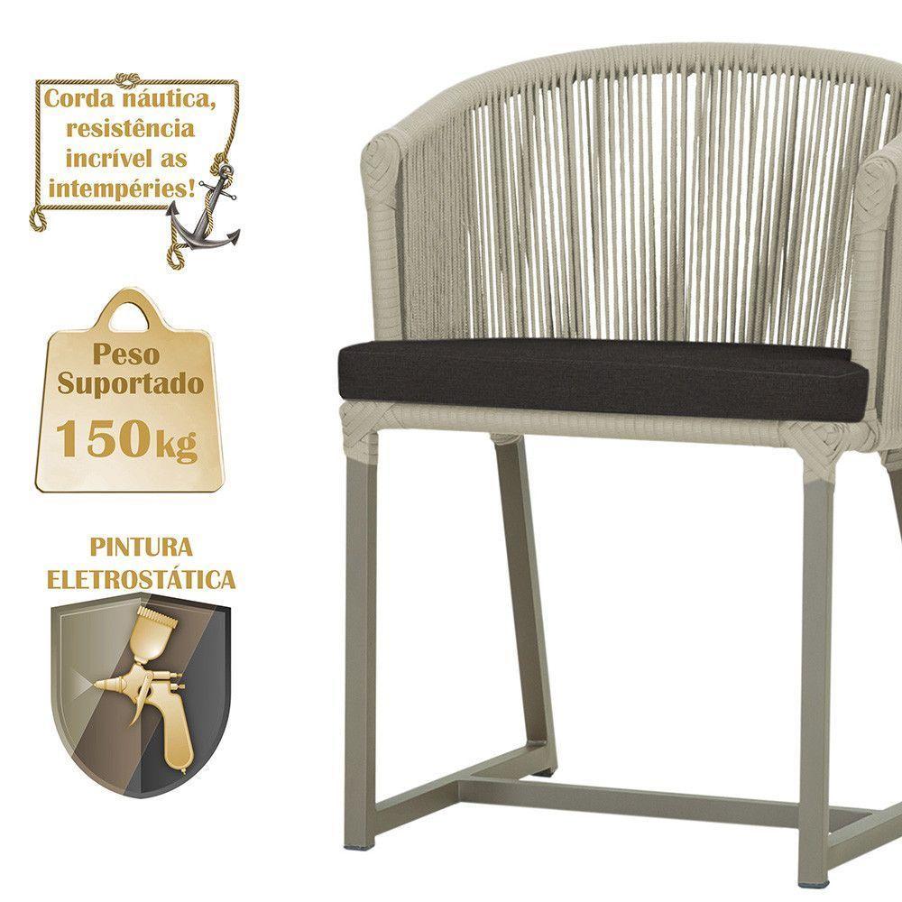 Mesa E 6 Cadeiras De Jantar Noronha Fendi E9 Trama Original Rami - 4