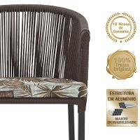 Cadeira De Jantar Noronha Alumínio Preta E6 Trama Original Marrom - 3