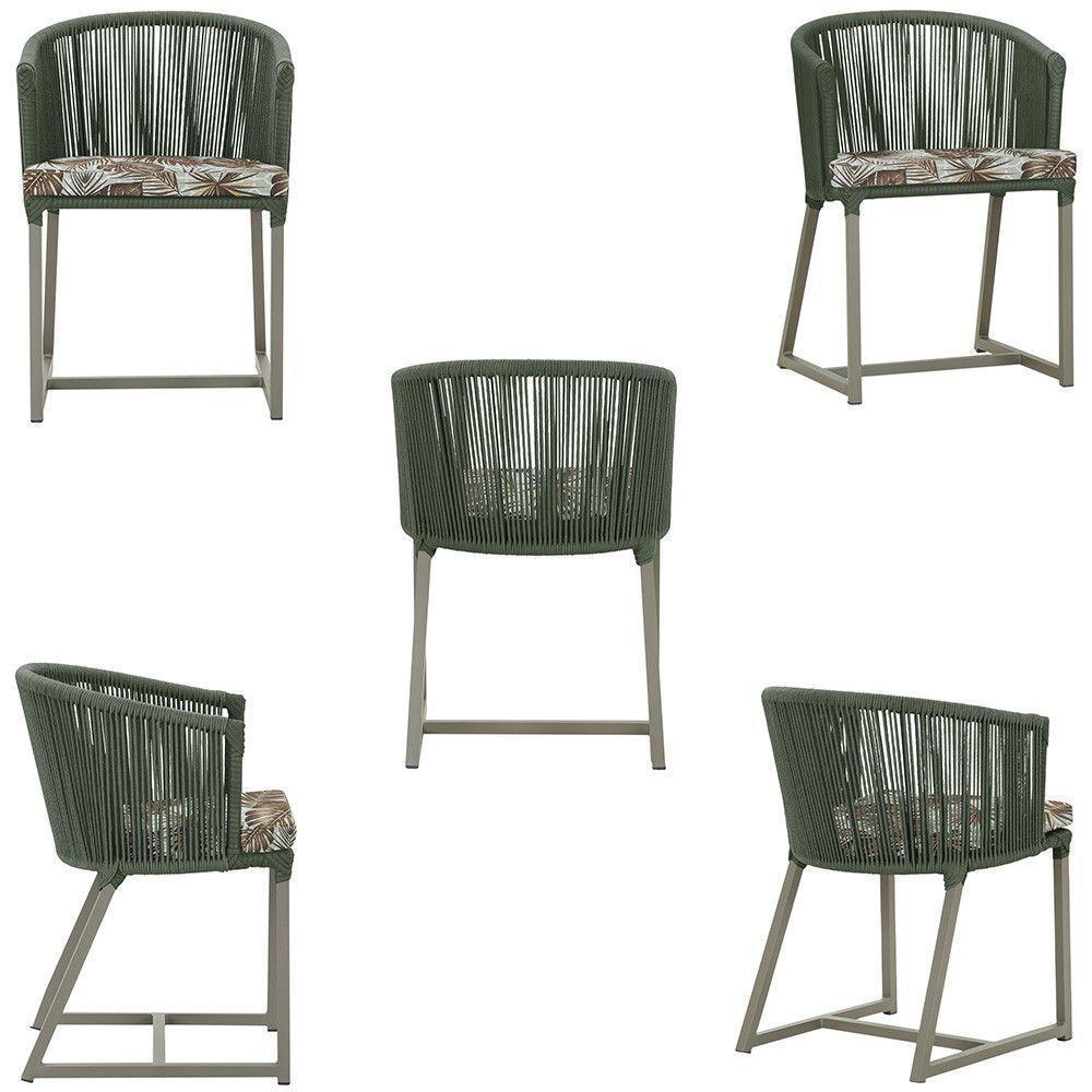 Mesa E 6 Cadeiras De Jantar Noronha Fendi E6 Trama Original Verde - 2