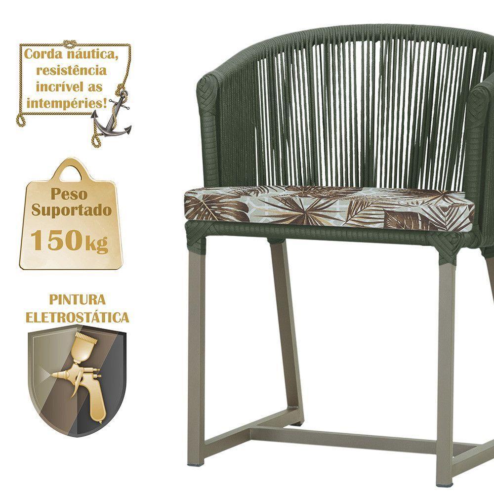 Mesa E 6 Cadeiras De Jantar Noronha Fendi E6 Trama Original Verde - 5