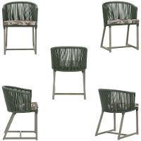 Mesa E 6 Cadeiras De Jantar Noronha Fendi E6 Trama Original Verde - 2