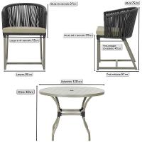 Mesa E 6 Cadeiras De Jantar Noronha Fendi E7 Trama Original Preto - 2