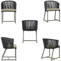 Mesa E 6 Cadeiras De Jantar Noronha Fendi E7 Trama Original Preto - 5