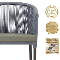 Cadeira De Jantar Noronha Alumínio Marrom E8 Trama Original Prata - 3