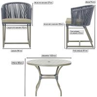 Mesa E 6 Cadeiras De Jantar Noronha Fendi E7 Trama Original Prata - 2