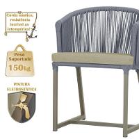 Mesa E 6 Cadeiras De Jantar Noronha Fendi E7 Trama Original Prata