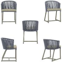 Mesa E 6 Cadeiras De Jantar Noronha Fendi E7 Trama Original Prata - 5