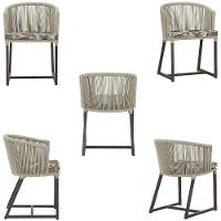 Cadeira De Jantar Noronha Alumínio Marrom E6 Trama Original Rami - 5