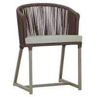 Cadeira De Jantar Noronha Alumínio Fendi E3 Trama Original Marrom - 1