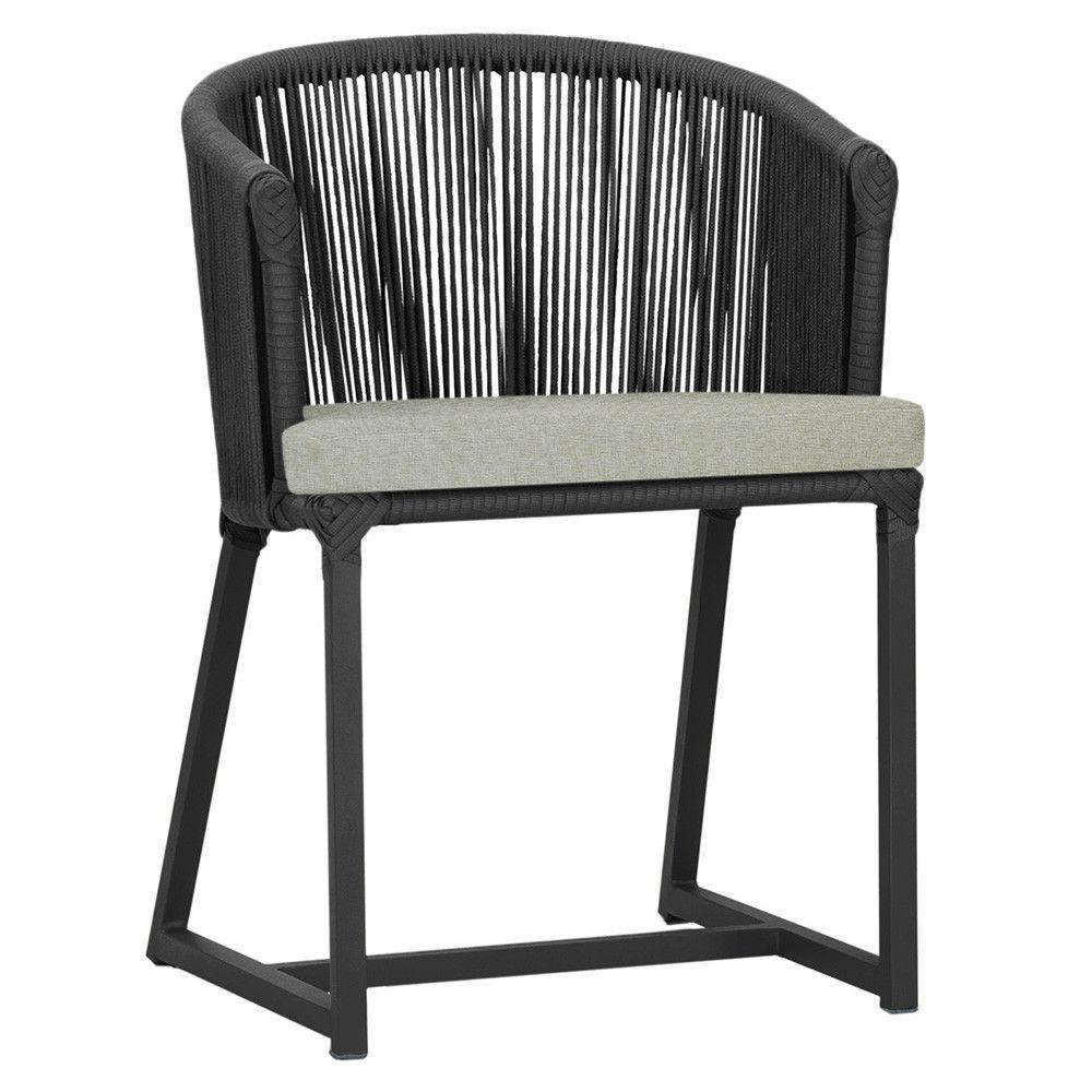 Cadeira De Jantar Noronha Alumínio Preta E3 Trama Original Preto - 1