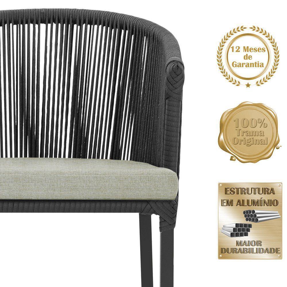 Cadeira De Jantar Noronha Alumínio Preta E3 Trama Original Preto - 3