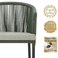 Cadeira De Jantar Noronha Alumínio Preta E3 Trama Original Verde - 3